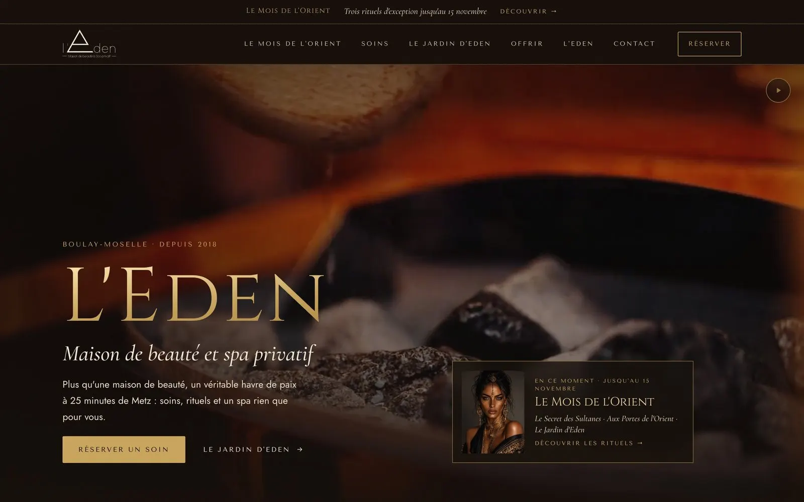 Page d’accueil du site L’Eden, sur ordinateur