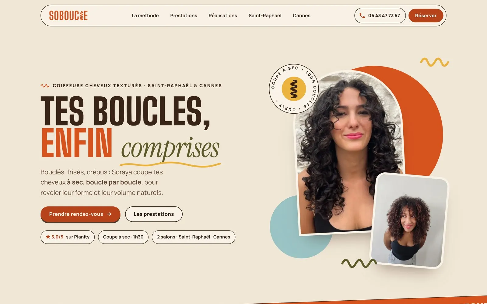 Page d’accueil du site SoBoucle, sur ordinateur